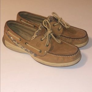 Leopard Sequin Sperrys Size 8.5